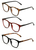 3 Pairs Reading Glasses Men or Women Black Tortoise Maroon Reader Spring Hinge - Vision World