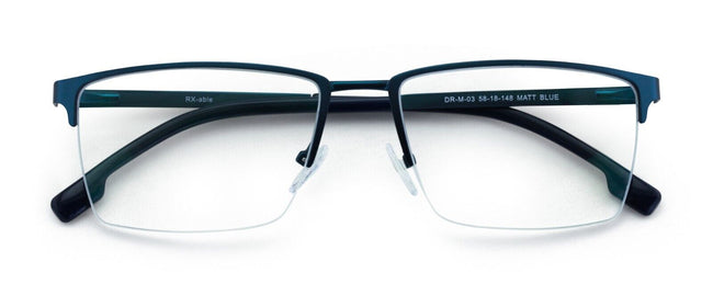 Men Premium Optical Frame Large Head Reading Glasses Half Rim Metal 145MM DRM03