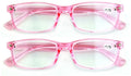 2 Pairs Blue Red Frame Rectangular Reading Glasses - Lightweight Simple Readers - Vision World