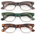 3 Pairs Men or Women Bold Thick Reading Glasses 2 Tone Mica Marble Reader ZT107