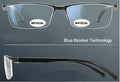 3 Pairs Black Rectangular Lightweight Clear Bifocal Reading Glasses Blue Blocker