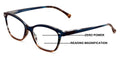 Women 2 Tone Cateye Clear Progressive Reading Glasses - Zero Power On Top Reader