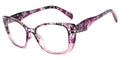 Women 2-tone bold marble print reading glasses - Spring Hinge Clear Lens Reader