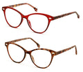 2 Pairs Women 2 Tone Oval Tortoise Temple Optical Frame Fashion Reading Glasses