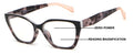Women tortoise Cateye Progressive Lens Reading Glasses - Clear Zero Power on Top