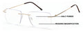 Men Progressive No Line Multifocus Rimless Metal Reading Glasses Tri-Focal Reade