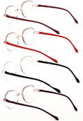 4 pairs women rimless lightly tinted oval reading glasses - Blue blocker UV prot