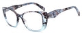 Women 2-tone bold marble print reading glasses - Spring Hinge Clear Lens Reader