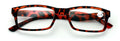 Men Rectangular Readers Matte Reading Glasses Spring Hinge Rubberized Tortoise