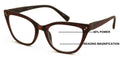 Progressive Multifocus Cat-eye Reading Glasses – Tri-Focal Clear Reader - Wood G