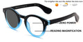 Round Photochromic Progressive Reading Glasses - Zero Power on Top - Anti Blue