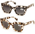 2 Pairs Women Outdoor Reading Sunglasses Oversized Full Lens Readers Square Cate