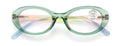 Women Bold Round Oval Progressive Reading Glasses Zero Power Clear on Top CR30