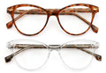2 Pairs Women 2 Tone Oval Tortoise Temple Optical Frame Fashion Reading Glasses