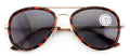 Large Metal Tear Drop Progressive Reading Sunglasses - Zero Power On Top No Line