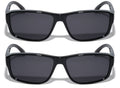 2 Pairs of Rectangular Polarized Fit Over Sunglasses Wear Over Eyeglasses Unisex