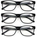 3 Pairs Matte Translucent Classic Reader - Spring Hinge - Unisex Reading Glasses - Vision World