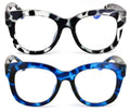 2 Pairs Glasses Blue Light Blocking, UV Computer Readers Reading Bold Eye Clear