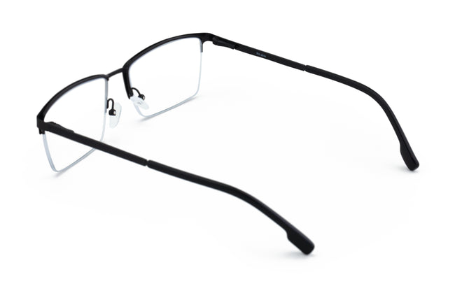 Men Premium Optical Frame Large Head Reading Glasses Half Rim Metal 145MM DRM03