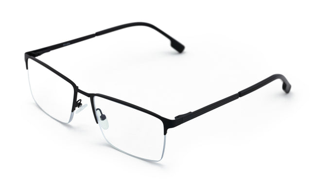 Men Premium Optical Frame Large Head Reading Glasses Half Rim Metal 145MM DRM03