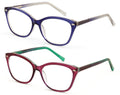 2 Pairs Women Optical Frame Translucent Fashion Reading Glasses Reader ZT105
