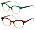 2 Pairs Round Half Tone Optical Frame Reading Glasses - Unisex Readers ZT101