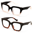 2 Pairs Bold Oversized Women Clear Lens Reading Glasses Large Reader - Vision World