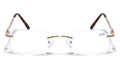Anti Blue Blocker BIFOCAL Metal Rimless Rectangular Reading Glasses - Clear Lens