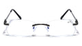 Anti Blue Blocker BIFOCAL Metal Rimless Rectangular Reading Glasses - Clear Lens