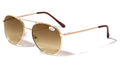 Quality Metal Aviator Reading Glasses - Spring Hinge Tear Drop Reader gold brown - Vision World