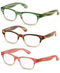 3 Pairs Men or Women Bold Thick Reading Glasses 2 Tone Mica Marble Reader ZT107