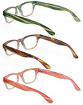 3 Pairs Men or Women Bold Thick Reading Glasses 2 Tone Mica Marble Reader ZT107