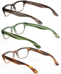 3 Pairs Men or Women Bold Thick Reading Glasses 2 Tone Mica Marble Reader ZT107