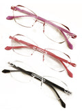 3 Pairs Women’s Rimless Octagon Reading Glasses – Lightly Tinted Lens, Anti Blue