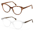 2 Pairs Women 2 Tone Oval Tortoise Temple Optical Frame Fashion Reading Glasses ZT102