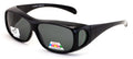 Large Polarized Fit Over Glasses Sunglasses 63mm Frame Black Brown Unisex - Vision World