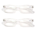 2 Pairs Clear Frame Rectangular Reading Glasses - No Logo Simple Readers - Vision World