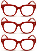 3 Pairs Women Bold Reading Glasses Comfortable Oversized Clear Lens Reader DR07 - Vision World