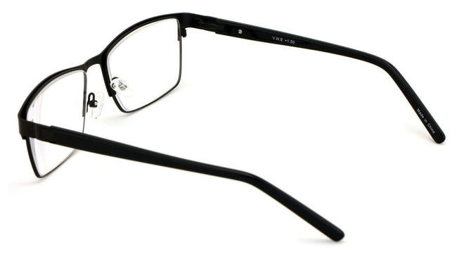 Men Reading Glasses - Metal with Plastic Temple Extra Large Reader - 152mm Wide - Vision World