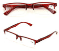 2 Pairs Rectangular Half Rim Reading Glasses - Simple Classic Reader - Vision World