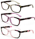 3 Pairs Women Comfortable Lightweight Reading - Glasses Mosaic Art Readers 7016