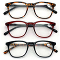 3 Pairs Reading Glasses Men or Women Black Tortoise Maroon Reader Spring Hinge - Vision World