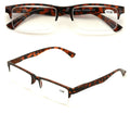 2 Pairs Rectangular Half Rim Reading Glasses - Simple Classic Reader - Vision World