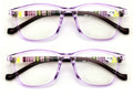 2 Pairs of Translucent Plaid Stripe Readers - Clear Sexy Reading Glasses - Vision World