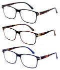 3 Pairs Lightweight Slim Comfortable Readers - Tortoise Temple Reading Glasses