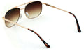 Metal Aviator Sunglasses - Gradient Lens Spring Hinge Square - Gold Black Brown - Vision World