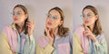 3 Pairs Women Translucent Pastel 2-Tones Reading Glasses Rhinestones Reader DR06 - Vision World