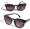 Key hole Round circle Vintage Designer Inspired Sunglasses p3 Gloss black - Vision World