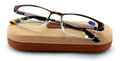 Premium Metal Half Rim Reading Glasses w Anti-reflective AR Coating Spring Hinge - Vision World