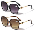 2 Pairs Oversized Women Bifocal Reading Sunglasses Metal Temple LionHead Reader